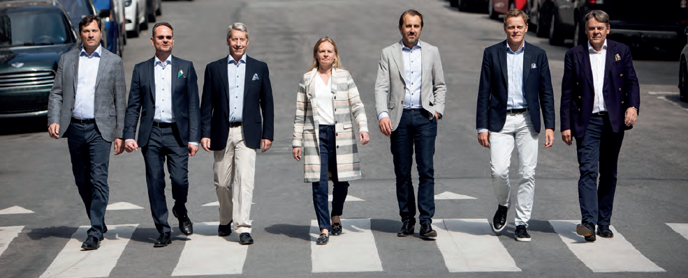 Från vänster: Claus Nielsen, Per Lundblad , Martin Fassl, Malin Enarson, Niklas Stenberg, Patrik Klerck, Hans Andersén